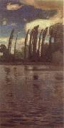 Jan Stanislawski Poplars Beside the River painting